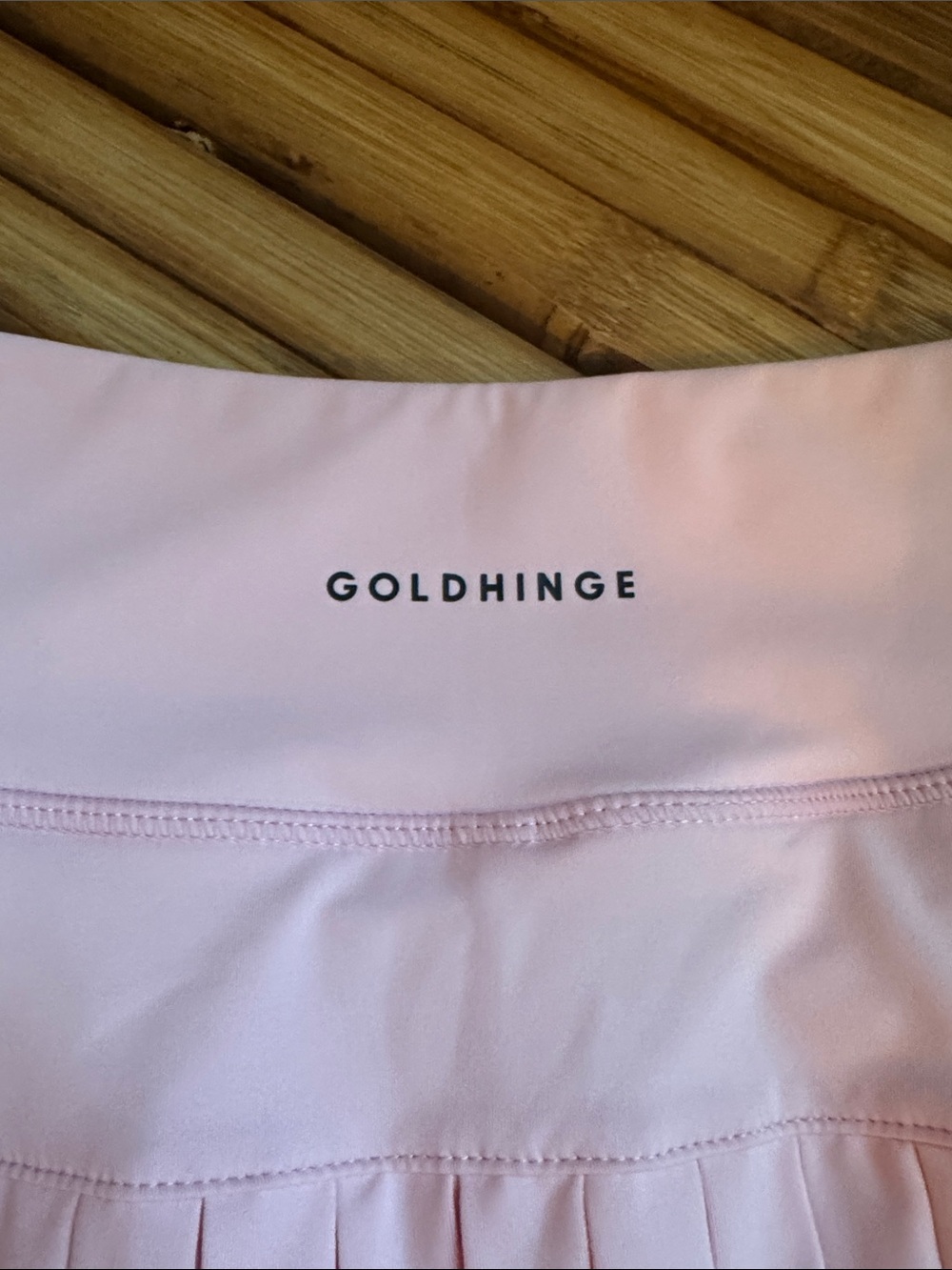 S Gold Hinge Pleated Athletic Tennis Skirt in Baby Blush Pink w minor flaws - Picture 2 of 5